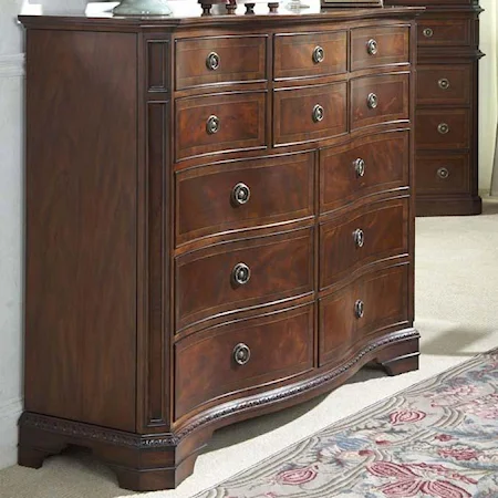 Twelve Drawer Double Dresser with Drop Panel Door