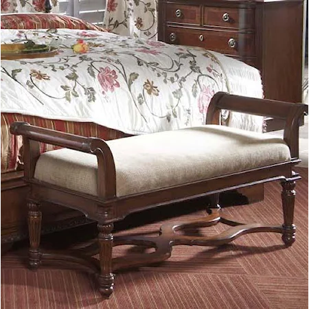 Wooden Bedrooom Bench with Upholstered Seat