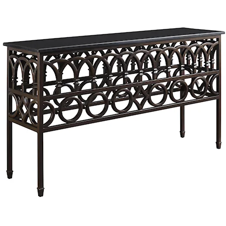 Iron Console Table w/ Marble Top