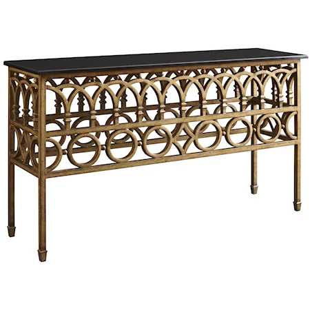 Iron Console Table w/ Marble Top