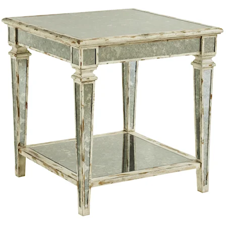 End Table w/ Antique Mirror Insert