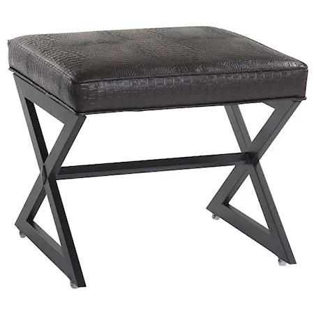 Upholstered Metal Bench with Casters