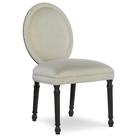 Transitional Oval Back Dining Side Chair