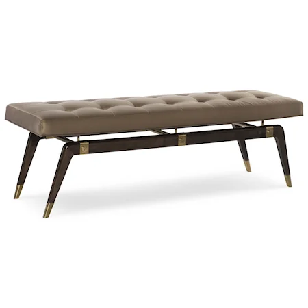 Mensola Accent Bench with Brass Accents