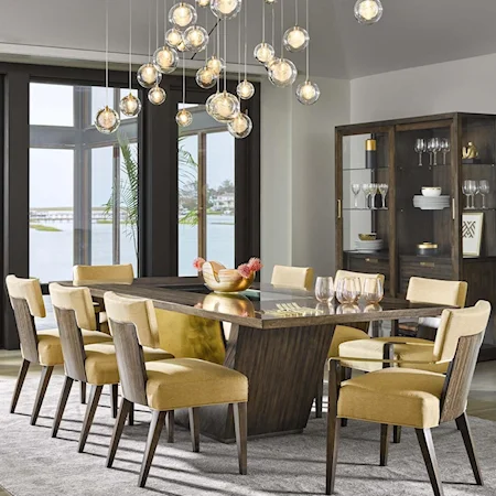 Contemporary Nine Piece Table and Chair Set