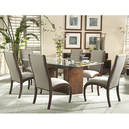 7 Piece Sculptured Table Dining Set