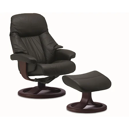 Contemporary Large Reclining Chair and Ottoman