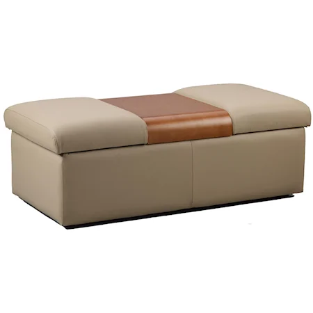 Contemporary 2 Compartment Storage Ottoman