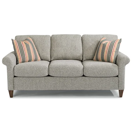 Transitional Sofa with Rolled Arms