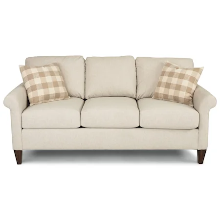 Transitional Sofa with Rolled Arms