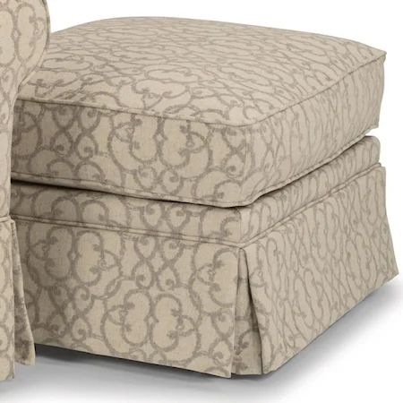 Casual Ottoman with Skirted Base and Casters