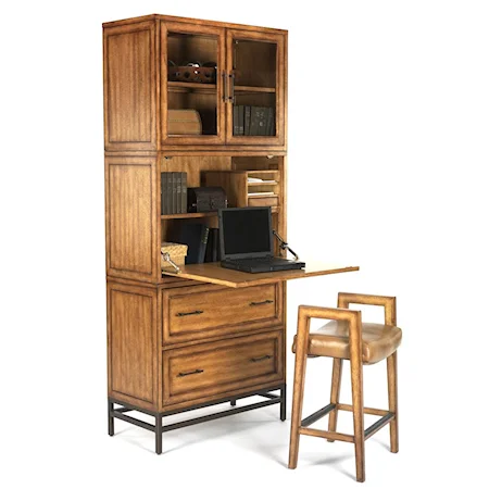Tall Secretary Desk with Fold Down Desk Area