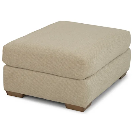 Casual Ottoman with Tapered Block Feet