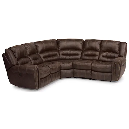 5-Pc Power Power Reclining Sectional with Power Headrest