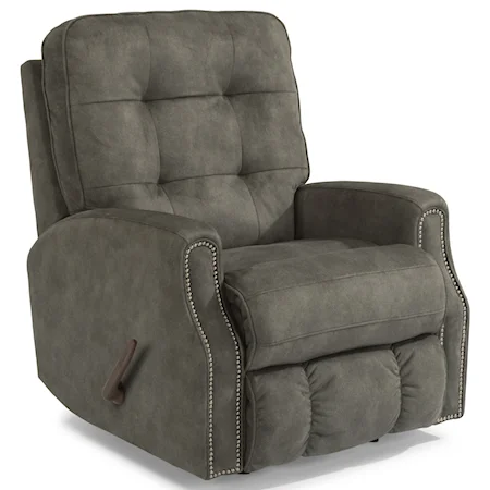 Button Tufted Rocker Recliner with Nailheads