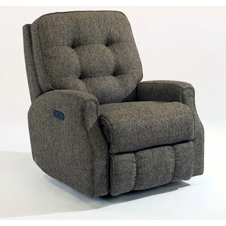 Button Tufted Power Recliner with Power Adjustable Headrest and USB Port