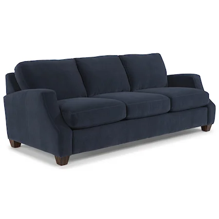 Contemporary Sofa with Modern Scooped Track Arms