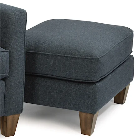 Contemporary Ottoman with Wooden Tapered Legs