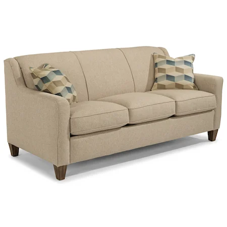 Contemporary Queen Sleeper Sofa with Angled Track Arms