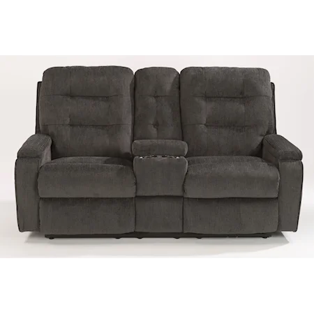 Power Reclining Loveseat with Lighting Cupholder and Storage Console