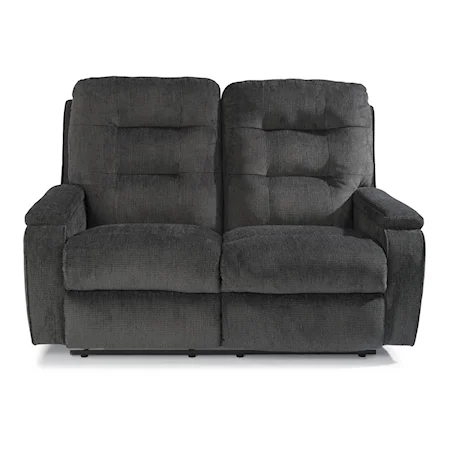 Casual Biscuit Back Power Reclining Loveseat