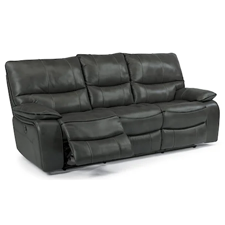 Casual Pillow-Padded Reclining Sofa with Contrasting Welt Trim