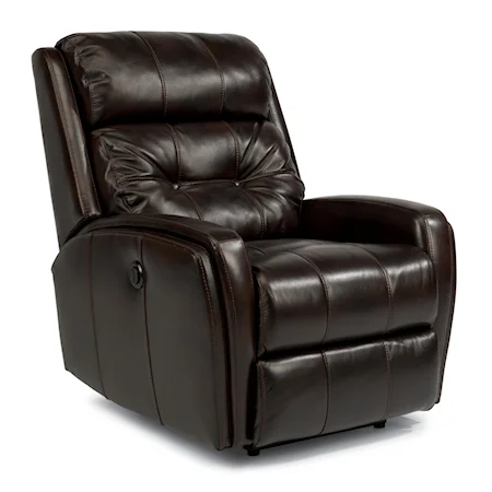 Casual Power Recliner with Button-Tufting