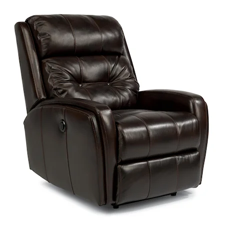 Casual Rocker Recliner with Button Tufting