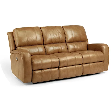 Casual Double Reclining Sofa with Power