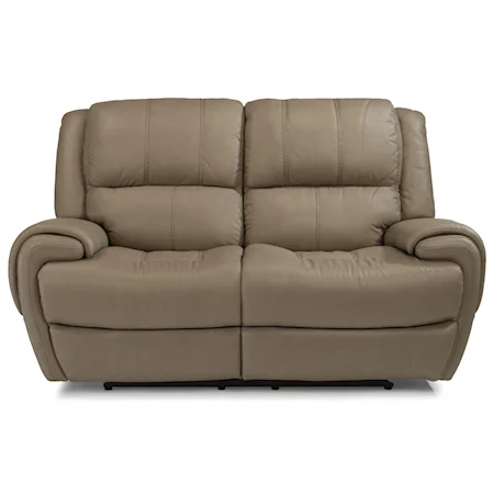 Casual Power Reclining Loveseat with Power Headrests and USB Ports