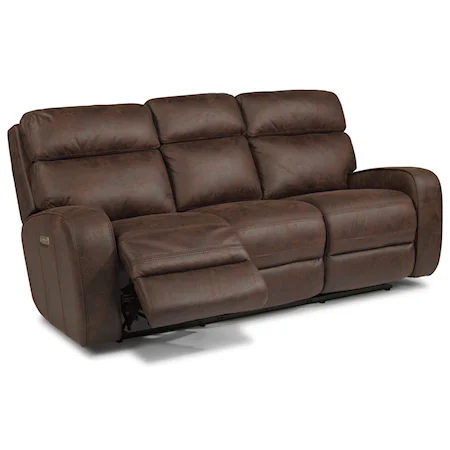 Power Reclining Sofa with USB Port and Power Adjustable Headrest