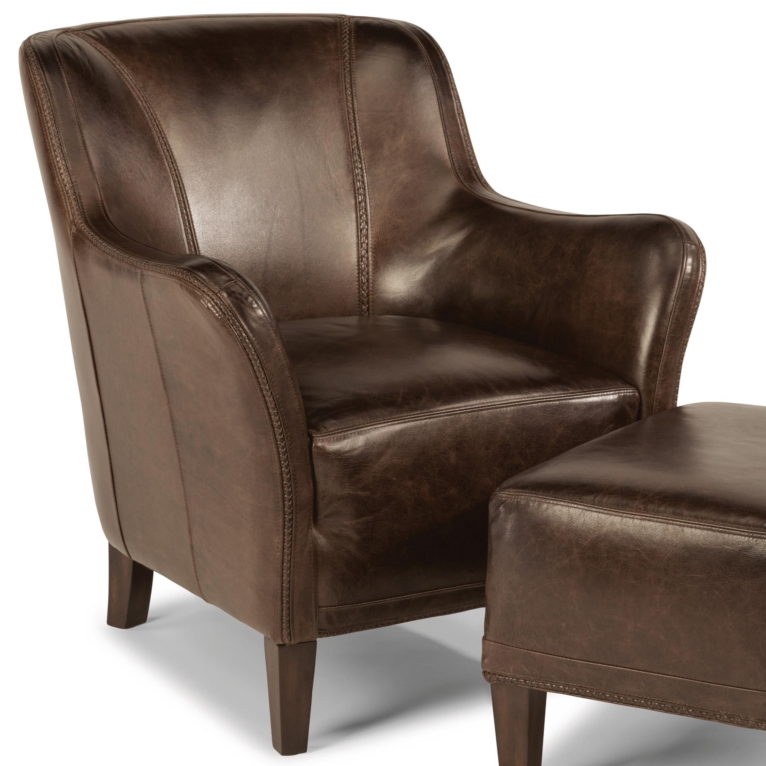 Latitudes Wheatley Contemporary Leather Chair with Tapered Legs