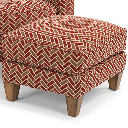 Upholstered Ottoman with Reversible Seat Cushions and Welt Cord Accent