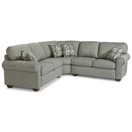 Traditional 4 Seat Sectional Sofa with Nailhead Trim