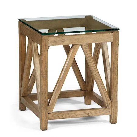 Glass Top Chair Side Table