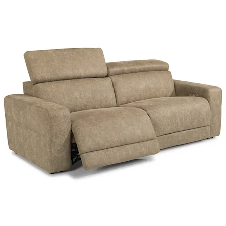 Casual Power Reclining Loveseat with Power Headrests