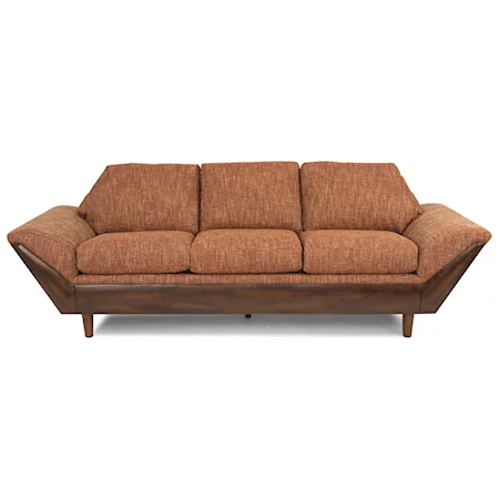 Mid-Century Modern Sofa with Flare Tapered Arms