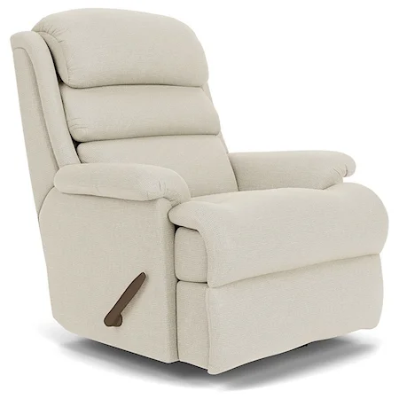 Casual Recliner with Channel-Tufted Back Cushion