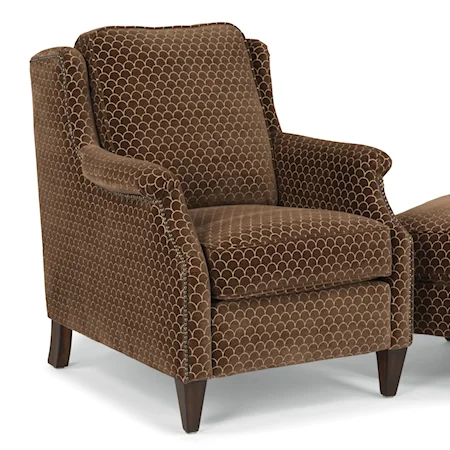 Transitional Chair with Slender English Arms and Nailhead Border