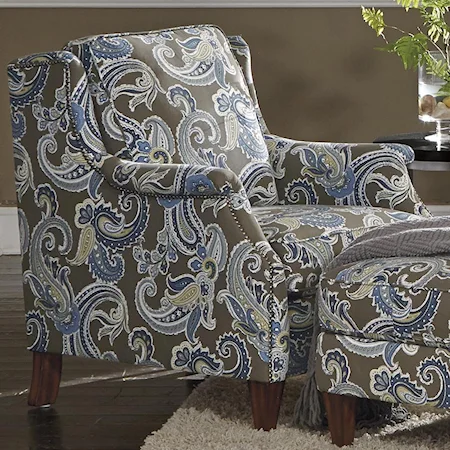 Transitional Chair with Slender English Arms and Nailhead Border