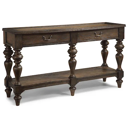 Traditional Sofa Table with 2 Drawers