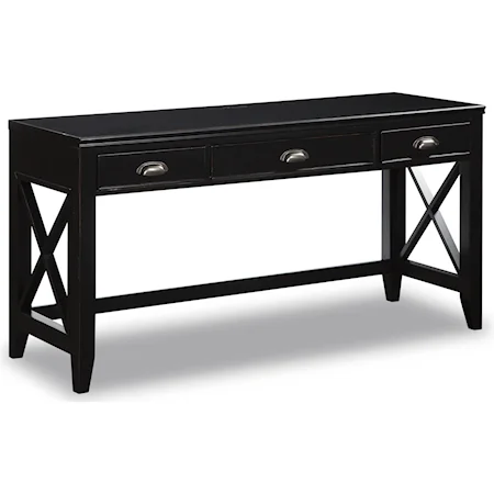 Contemporary 60-Inch Writing Desk with Built-In Power