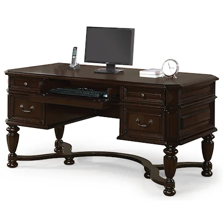 Traditional Writing Desk with Drop Front Keyboard Drawer