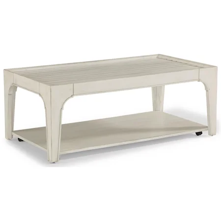 Cottage Rectangular Cocktail Table with Casters