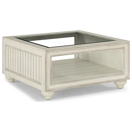 Cottage Square Cocktail Table with Glass Top