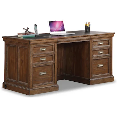 Contemporary Executive Desk with Built-In Charging Station