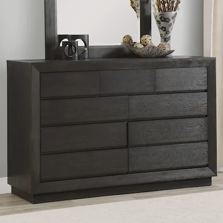 Casual 9-Drawer Dresser with Felt-Lined Top Drawers