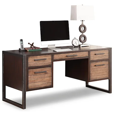 Contemporary Writing Desk with Drop-Front Keyboard Drawer