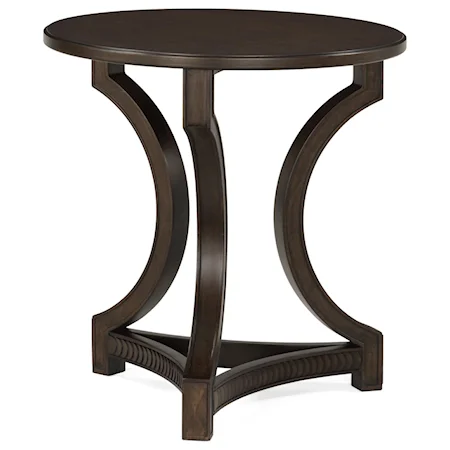 Transitional End Table with Round Top