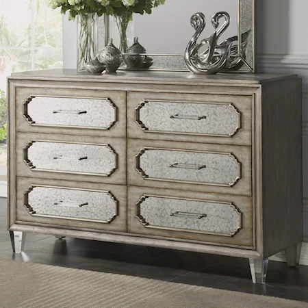 Transitional 6-Drawer Dresser with Felt and Cedar Lining